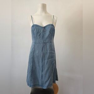 Abercrombie & Fitch Chambray Denim Zip-Front Dress  Size S
